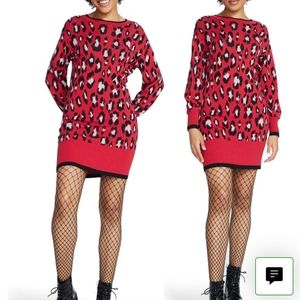 NWT - Betsey Johnson Snow Animal Sweater Dress - XS